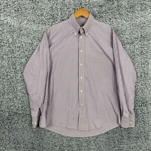 Gitman Bros Shirt Mens Medium Purple White Gingham Check Button Down Made USA